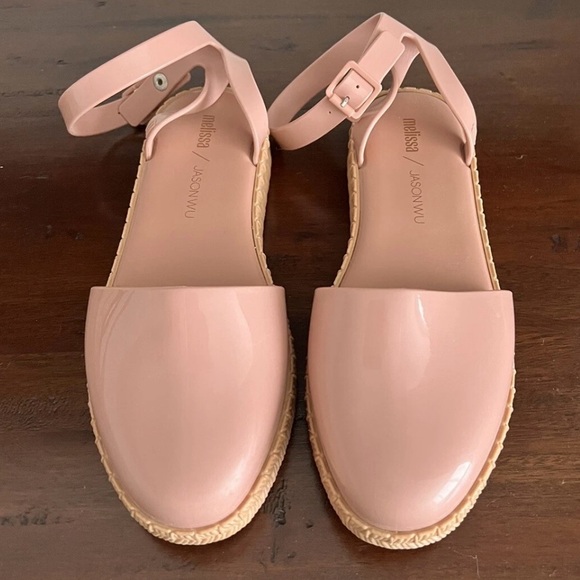 ❤️... Melissa x Jason Wu Pink Espadrille flat  Sandal - Picture 8 of 9